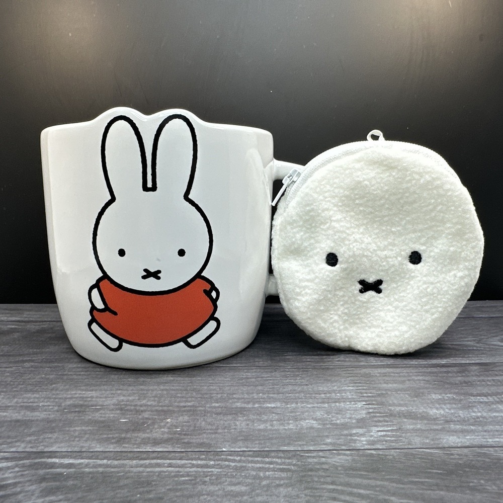 Miffy By Magenta CUTE MUG Double sided with Mini Purse Pouch White Orange